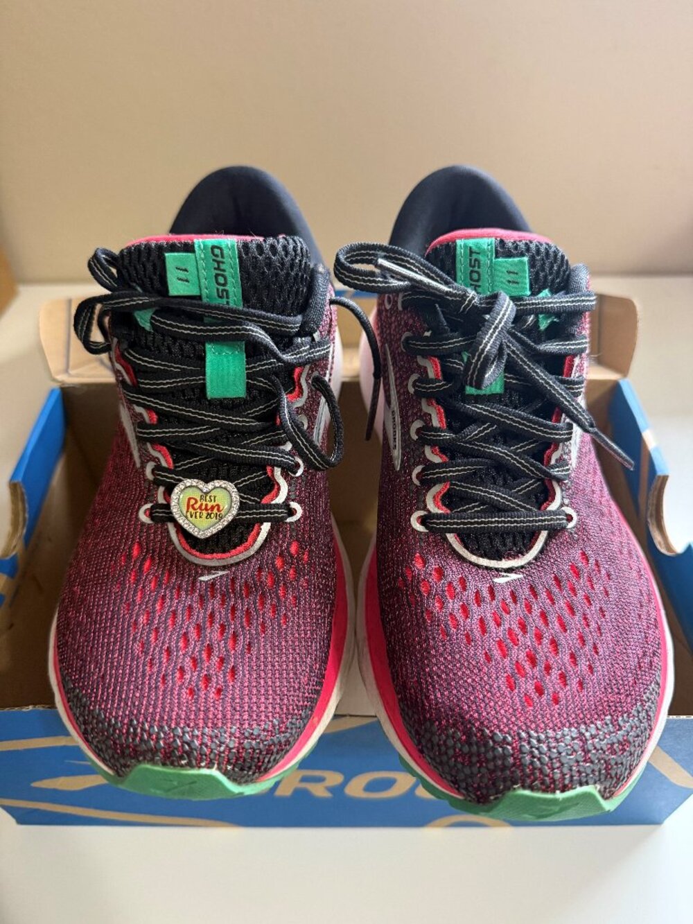 Brooks Ghost 11 Running Shoes Black/Pink/Aqua | Women’s 7.5 B